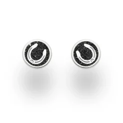 Ohrstecker Pferdeglück "Hufeisen" Lavasand