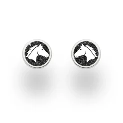 Ohrstecker "Pferdeglück" Lavasand