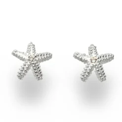 Ohrstecker ''Seestern'' Zirkonia weiß