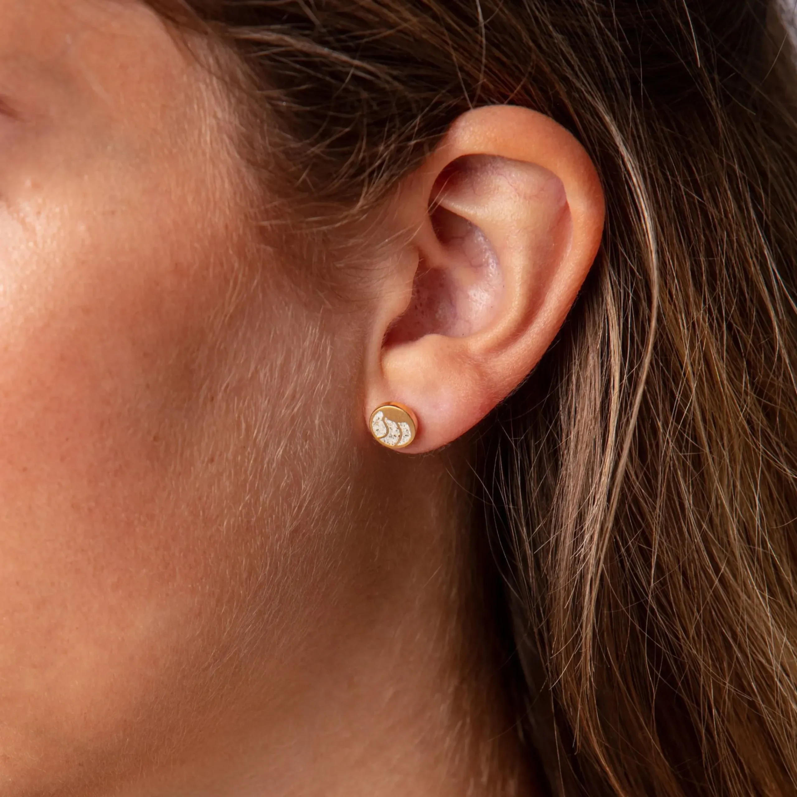 Ohrstecker "Welle" vergoldet