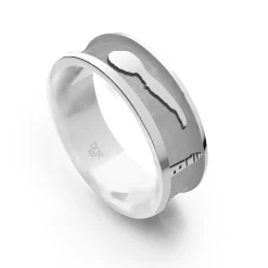 Ring "Ameland"sandlos, hell rhodiniert7 mm