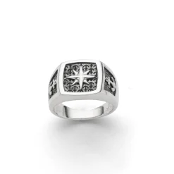 Ring Ankerplatz "Kompassrose" oxid.