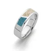 Ring "Duett" Strandsand/blauer Steinsand