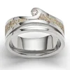Ring "Maui" Strandsand/Zirkonia rhodiniert