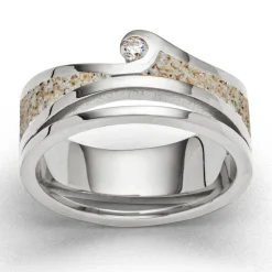 Ring "Maui" Strandsand/Zirkonia rhodiniert