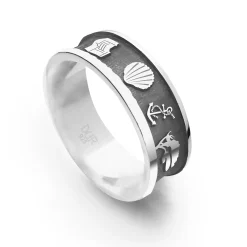 Ring "Ostsee" 7 mm dunkel rhodiniert