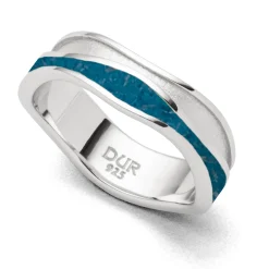 Ring "Strandwellen" Steinsand blau