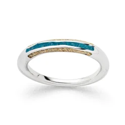 Ring "Wellenspiel" Strandsand/Steinsand blau
