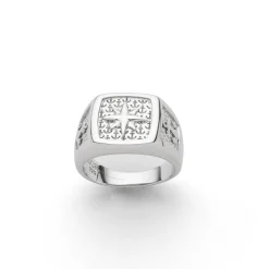 Ring"Kompassrose" rhodiniert