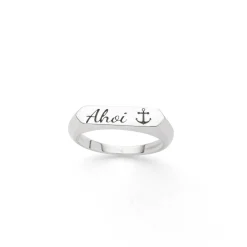 Signet Ring "Ahoi/Anker" oxidiert